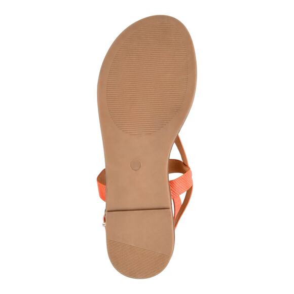 Journee Collection Women's Tangie Ankle Strap Flat Sandals Orange Size 10 M - Picture 4 of 4